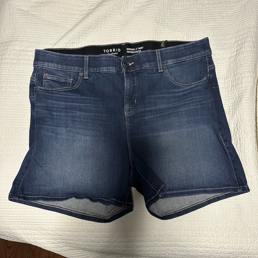 Torrid Dark Blue Bombshell Shorts